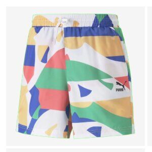 NEW with Tag Puma Worldwide All Over Print Shorts 6" Multicolor Size Small